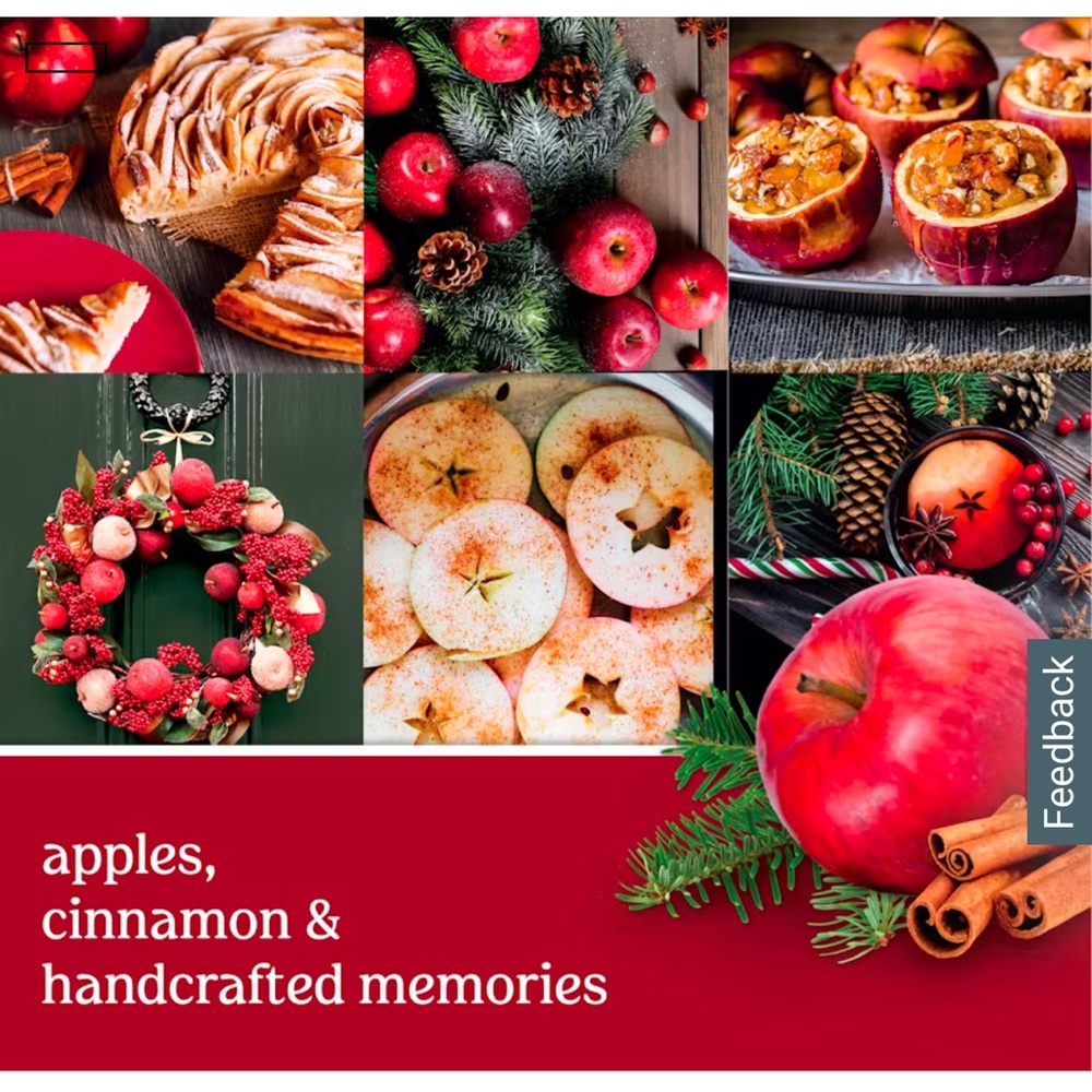 NWT Yankee Candle Red Apple Wreath - Picture 2 of 9